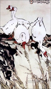  geese Art - Xu Beihong geese old China ink
